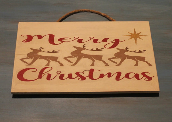 Wall Sign (Merry Christmas with Reindeer)