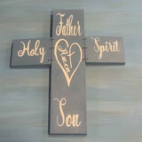 Wall Sign Cross (Father, Son, Holy, Spirit) off white