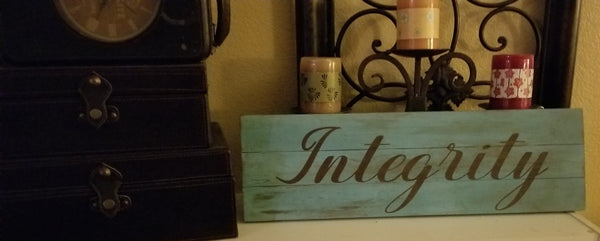 Pallet Wood Wall Sign (INTEGRITY)